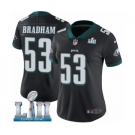 Women's Nike Philadelphia Eagles #53 Nigel Bradham Black Alternate Vapor Untouchable Limited Player Super Bowl LII NFL Jersey