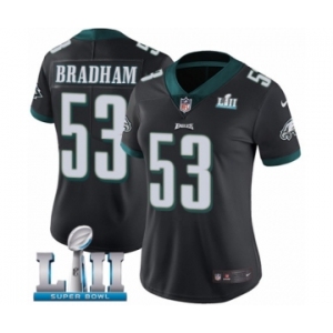 Women's Nike Philadelphia Eagles #53 Nigel Bradham Black Alternate Vapor Untouchable Limited Player Super Bowl LII NFL Jersey