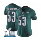 Women's Nike Philadelphia Eagles #53 Nigel Bradham Midnight Green Team Color Vapor Untouchable Limited Player Super Bowl LII NFL Jersey