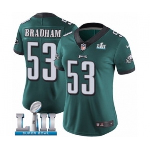 Women's Nike Philadelphia Eagles #53 Nigel Bradham Midnight Green Team Color Vapor Untouchable Limited Player Super Bowl LII NFL Jersey