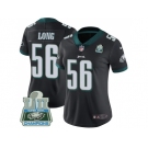 Womens Nike Philadelphia Eagles #56 Chris Long Black Alternate Super Bowl LII Champions Stitched NFL Vapor Untouchable Limited Jersey