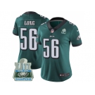 Womens Nike Philadelphia Eagles #56 Chris Long Midnight Green Team Color Super Bowl LII Champions Stitched NFL Vapor Untouchable Limited Jersey
