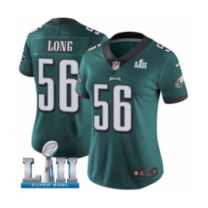 Women's Nike Philadelphia Eagles #56 Chris Long Midnight Green Team Color Vapor Untouchable Limited Player Super Bowl LII NFL Jersey
