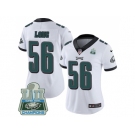 Womens Nike Philadelphia Eagles #56 Chris Long White Super Bowl LII Champions Stitched NFL Vapor Untouchable Limited Jersey