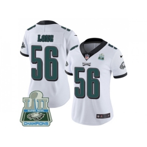 Womens Nike Philadelphia Eagles #56 Chris Long White Super Bowl LII Champions Stitched NFL Vapor Untouchable Limited Jersey