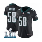Women's Nike Philadelphia Eagles #58 Jordan Hicks Black Alternate Vapor Untouchable Limited Player Super Bowl LII NFL Jersey