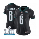 Women's Nike Philadelphia Eagles #6 Caleb Sturgis Black Alternate Vapor Untouchable Limited Player Super Bowl LII NFL Jersey