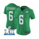 Women's Nike Philadelphia Eagles #6 Caleb Sturgis Limited Green Rush Vapor Untouchable Super Bowl LII NFL Jersey
