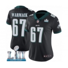 Women's Nike Philadelphia Eagles #67 Chance Warmack Black Alternate Vapor Untouchable Limited Player Super Bowl LII NFL Jersey