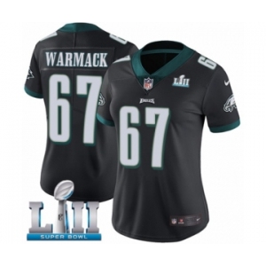 Women's Nike Philadelphia Eagles #67 Chance Warmack Black Alternate Vapor Untouchable Limited Player Super Bowl LII NFL Jersey