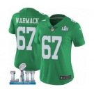 Women's Nike Philadelphia Eagles #67 Chance Warmack Limited Green Rush Vapor Untouchable Super Bowl LII NFL Jersey