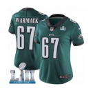 Women's Nike Philadelphia Eagles #67 Chance Warmack Midnight Green Team Color Vapor Untouchable Limited Player Super Bowl LII NFL Jersey