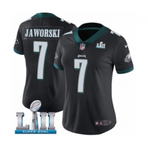 Women's Nike Philadelphia Eagles #7 Ron Jaworski Black Alternate Vapor Untouchable Limited Player Super Bowl LII NFL Jersey