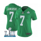 Women's Nike Philadelphia Eagles #7 Ron Jaworski Limited Green Rush Vapor Untouchable Super Bowl LII NFL Jerse