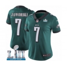 Women's Nike Philadelphia Eagles #7 Ron Jaworski Midnight Green Team Color Vapor Untouchable Limited Player Super Bowl LII NFL Jersey