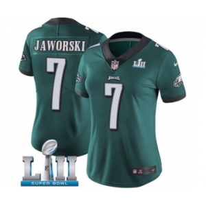 Women's Nike Philadelphia Eagles #7 Ron Jaworski Midnight Green Team Color Vapor Untouchable Limited Player Super Bowl LII NFL Jersey