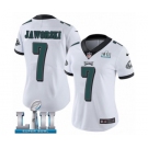 Women's Nike Philadelphia Eagles #7 Ron Jaworski White Vapor Untouchable Limited Player Super Bowl LII NFL Jersey