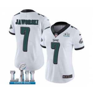 Women's Nike Philadelphia Eagles #7 Ron Jaworski White Vapor Untouchable Limited Player Super Bowl LII NFL Jersey