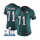 Women's Nike Philadelphia Eagles #71 Jason Peters Midnight Green Team Color Vapor Untouchable Limited Player Super Bowl LII NFL Jersey