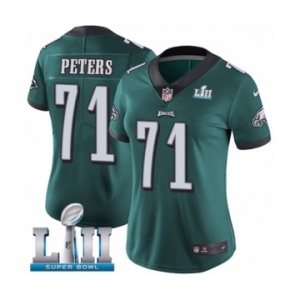 Women's Nike Philadelphia Eagles #71 Jason Peters Midnight Green Team Color Vapor Untouchable Limited Player Super Bowl LII NFL Jersey