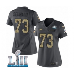 Women's Nike Philadelphia Eagles #73 Isaac Seumalo Limited Black 2016 Salute to Service Super Bowl LII NFL Jersey