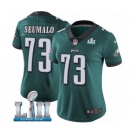 Women's Nike Philadelphia Eagles #73 Isaac Seumalo Midnight Green Team Color Vapor Untouchable Limited Player Super Bowl LII NFL Jersey