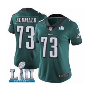 Women's Nike Philadelphia Eagles #73 Isaac Seumalo Midnight Green Team Color Vapor Untouchable Limited Player Super Bowl LII NFL Jersey