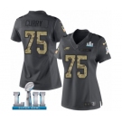 Women's Nike Philadelphia Eagles #75 Vinny Curry Limited Black 2016 Salute to Service Super Bowl LII NFL Jersey
