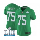Women's Nike Philadelphia Eagles #75 Vinny Curry Limited Green Rush Vapor Untouchable Super Bowl LII NFL Jersey