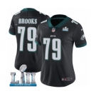 Women's Nike Philadelphia Eagles #79 Brandon Brooks Black Alternate Vapor Untouchable Limited Player Super Bowl LII NFL Jersey