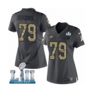 Women's Nike Philadelphia Eagles #79 Brandon Brooks Limited Black 2016 Salute to Service Super Bowl LII NFL Jersey
