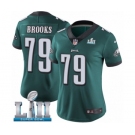 Women's Nike Philadelphia Eagles #79 Brandon Brooks Midnight Green Team Color Vapor Untouchable Limited Player Super Bowl LII NFL Jersey