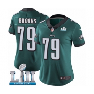 Women's Nike Philadelphia Eagles #79 Brandon Brooks Midnight Green Team Color Vapor Untouchable Limited Player Super Bowl LII NFL Jersey