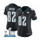 Women's Nike Philadelphia Eagles #82 Mike Quick Black Alternate Vapor Untouchable Limited Player Super Bowl LII NFL Jersey