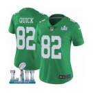 Women's Nike Philadelphia Eagles #82 Mike Quick Limited Green Rush Vapor Untouchable Super Bowl LII NFL Jersey