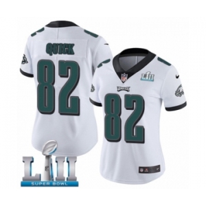 Women's Nike Philadelphia Eagles #82 Mike Quick White Vapor Untouchable Limited Player Super Bowl LII NFL Jersey