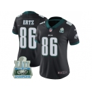 Womens Nike Philadelphia Eagles #86 Zach Ertz Black Alternate Super Bowl LII Champions Stitched NFL Vapor Untouchable Limited Jersey