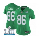 Women's Nike Philadelphia Eagles #86 Zach Ertz Limited Green Rush Vapor Untouchable Super Bowl LII NFL Jersey