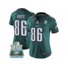 Womens Nike Philadelphia Eagles #86 Zach Ertz Midnight Green Team Color Super Bowl LII Champions Stitched NFL Vapor Untouchable Limited Jersey