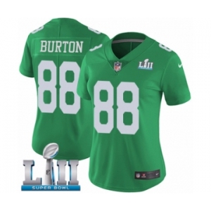 Women's Nike Philadelphia Eagles #88 Trey Burton Limited Green Rush Vapor Untouchable Super Bowl LII NFL Jersey