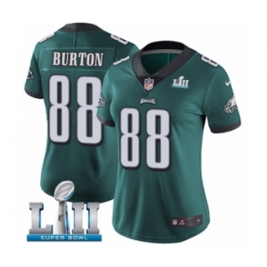 Women's Nike Philadelphia Eagles #88 Trey Burton Midnight Green Team Color Vapor Untouchable Limited Player Super Bowl LII NFL Jersey