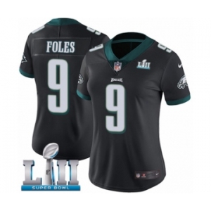 Women's Nike Philadelphia Eagles #9 Nick Foles Black Alternate Vapor Untouchable Limited Player Super Bowl LII NFL Jersey