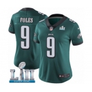 Women's Nike Philadelphia Eagles #9 Nick Foles Midnight Green Team Color Vapor Untouchable Limited Player Super Bowl LII NFL Jersey