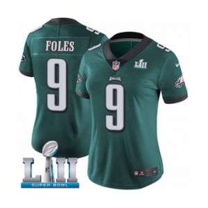 Women's Nike Philadelphia Eagles #9 Nick Foles Midnight Green Team Color Vapor Untouchable Limited Player Super Bowl LII NFL Jersey