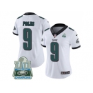 Womens Nike Philadelphia Eagles #9 Nick Foles White Super Bowl LII Champions Stitched NFL Vapor Untouchable Limited Jersey