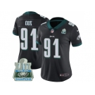 Womens Nike Philadelphia Eagles #91 Fletcher Cox Black Alternate Super Bowl LII Champions Stitched NFL Vapor Untouchable Limited Jersey