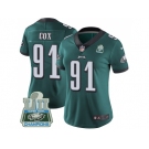 Womens Nike Philadelphia Eagles #91 Fletcher Cox Midnight Green Team Color Super Bowl LII Champions Stitched NFL Vapor Untouchable Limited Jersey