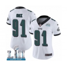 Women's Nike Philadelphia Eagles #91 Fletcher Cox White Vapor Untouchable Limited Player Super Bowl LII NFL Jersey