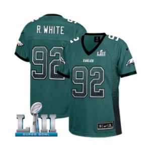 Women's Nike Philadelphia Eagles #92 Reggie White Elite Midnight Green Drift Fashion Super Bowl LII NFL Jersey