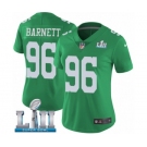 Women's Nike Philadelphia Eagles #96 Derek Barnett Limited Green Rush Vapor Untouchable Super Bowl LII NFL Jersey